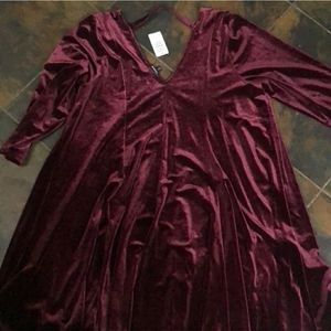 NWT Beautiful Burgundy Velvet Torrid Swing Dress